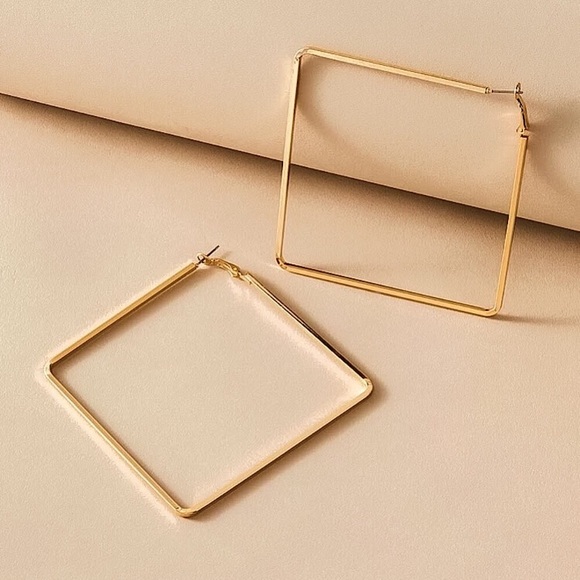 🔴𝟭𝟬/$𝟮𝟱🔴NEW Large Square Hoop Earrings - Picture 5 of 15